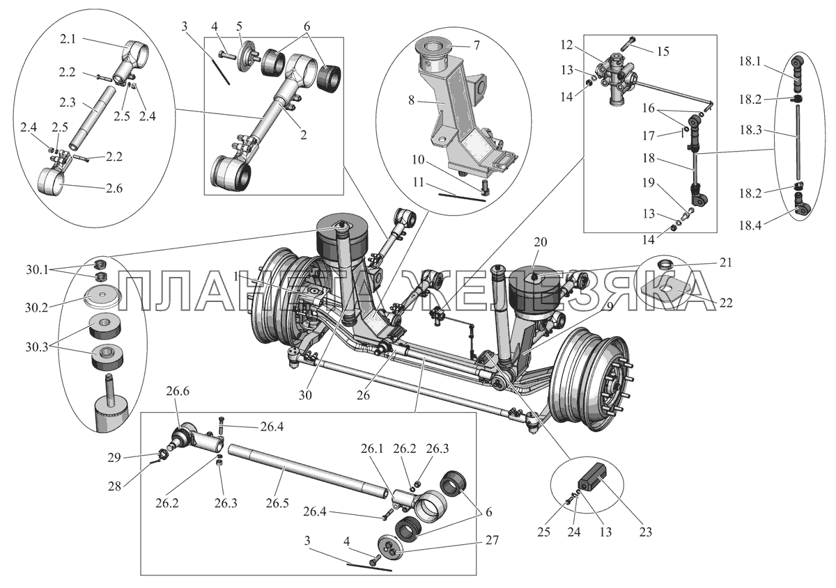 Установка передней подвески 105-2900001 МАЗ-152 (2011)